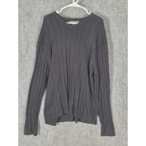 Banana Republic Other - VTG Banana Republic Black V Neck Ribbed Long Sleeve Sweater Mens XXL Cotton Work